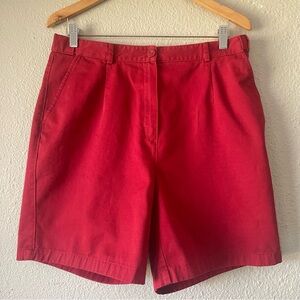 L.L. Bean Shorts Women’s 14 Red Original Fit Chino Casual Classic Cotton Preppy
